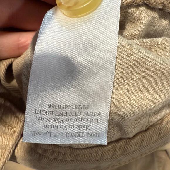 Everlane Women's The Chino Pant Buttersoft Tan Khaki 8 Curved Leg Barrel - Picture 9 of 9